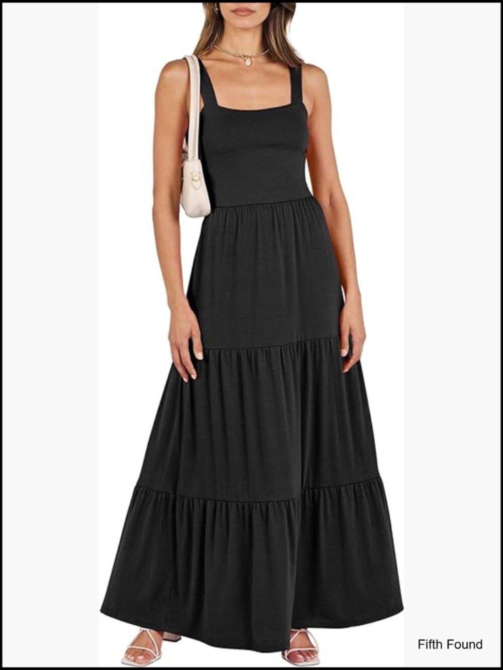 Sleeveless Square Neck Maxi Dress with Pockets Summer Casual Flowy - Picture 1 of 4